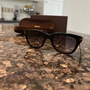 Tom Ford Dark Brown Acetate Frame, Dark Gradient Polarized Lens, Men's...